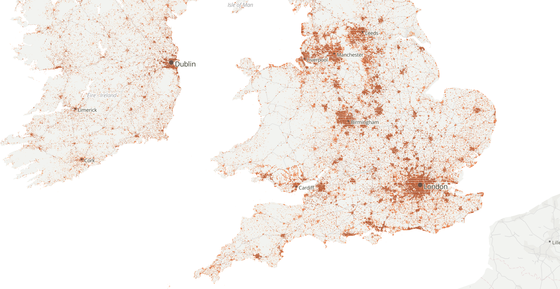 Map of UK & Ireland mobile and fixed broadband speeds Q4 2020